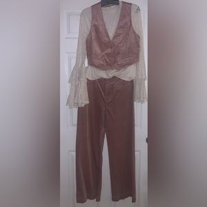 Anthropologie Two-Piece Corduroy Blush Suit